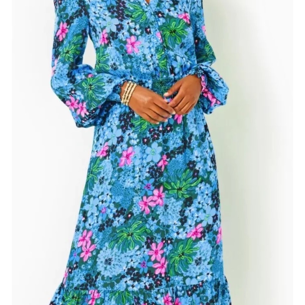 Lilly Pulitzer Floral Blue and Pink Dress